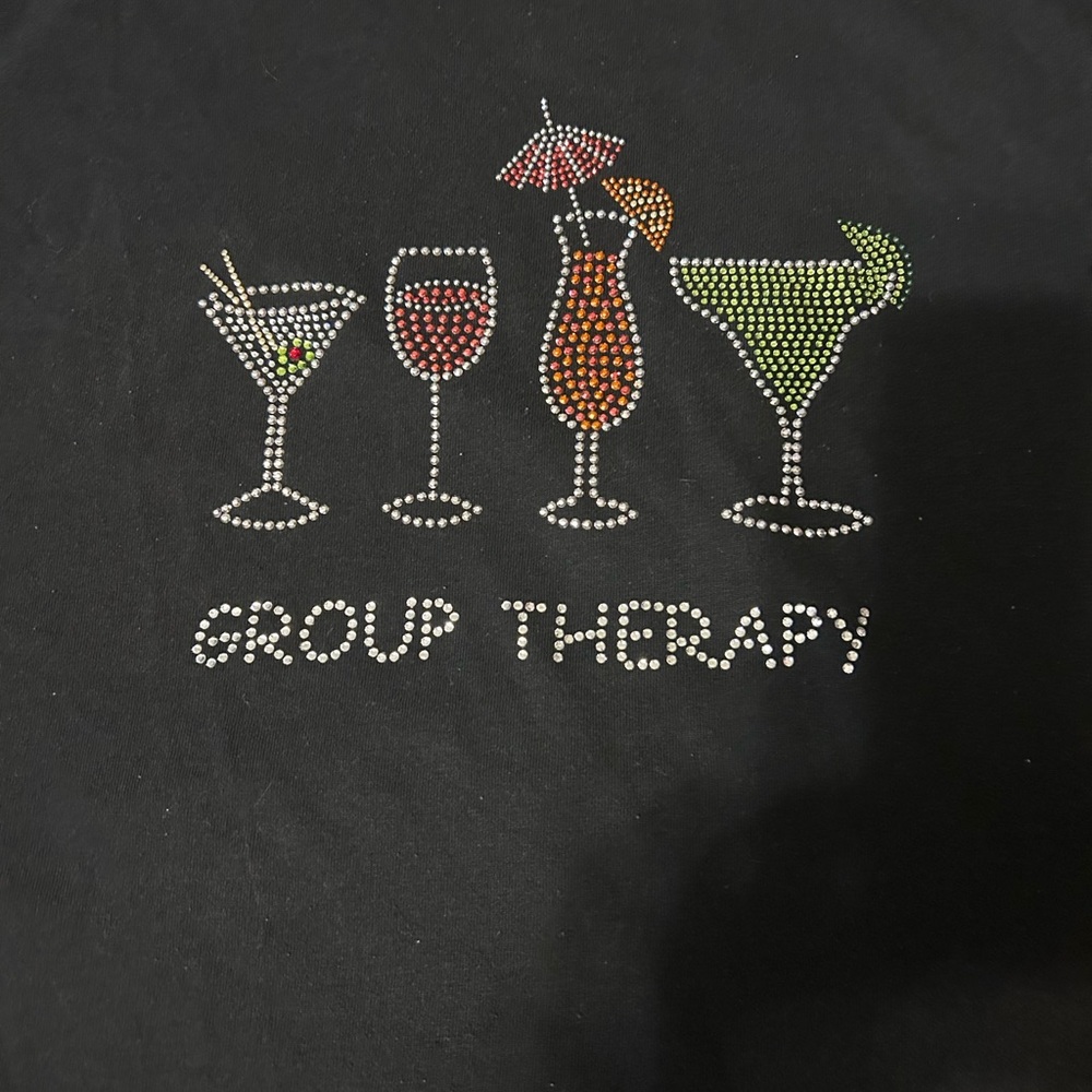 Jerzees Group Therapy Bling Women's Black Tee XL
